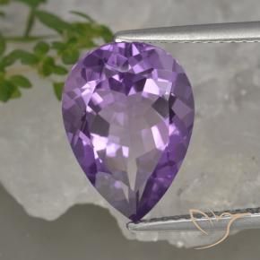 Améthyste Violet moyen naturelle En forme de poire, 4.62 ct, VVS