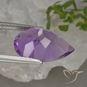 Améthyste Violet moyen naturelle En forme de poire, 4.62 ct, VVS