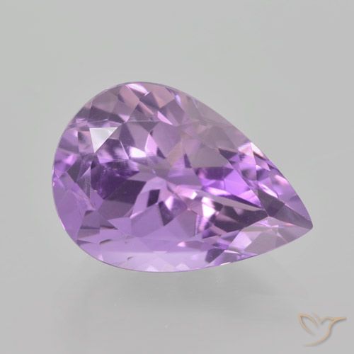5.25ct Naturel Violet iris rosâtre Améthyste, En forme de poire, VVS-VS