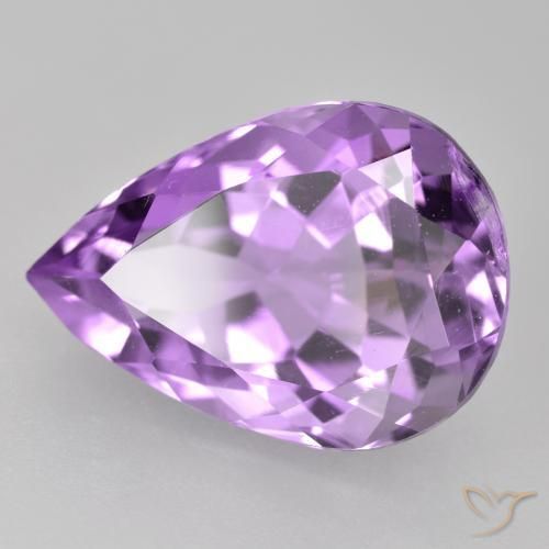 Améthyste Pourpre violacé profond naturelle En forme de poire, 4.66 ct, VVS