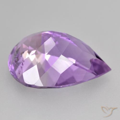 Améthyste Pourpre violacé profond naturelle En forme de poire, 4.66 ct, VVS