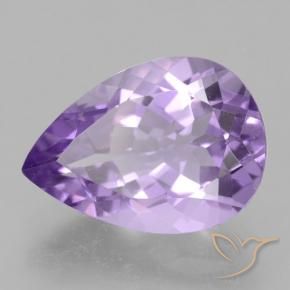 Améthyste Violet moyen naturelle En forme de poire, 4.59 ct, VVS