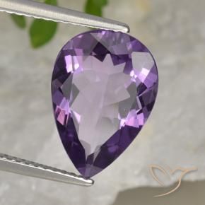 Améthyste Rose violet moyen naturelle En forme de poire, 4.13 ct, VVS