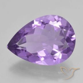Améthyste Violet iris profond naturelle En forme de poire, 4.20 ct, VVS