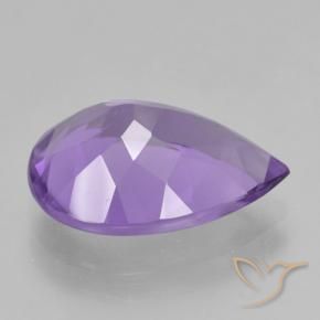 Améthyste Violet iris profond naturelle En forme de poire, 4.20 ct, VVS