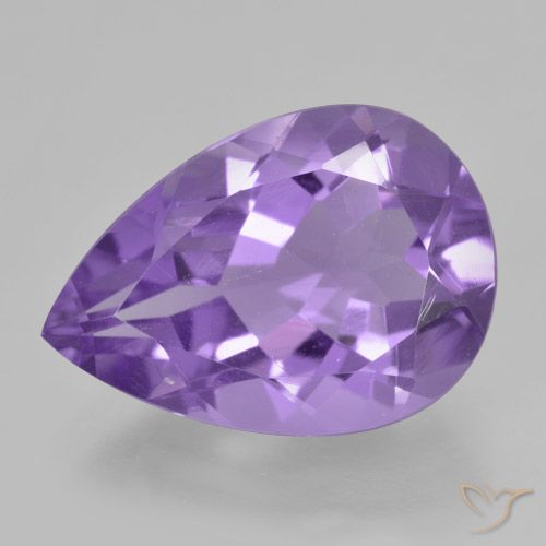 4.39ct Naturel Violet moyen Améthyste, En forme de poire, VVS