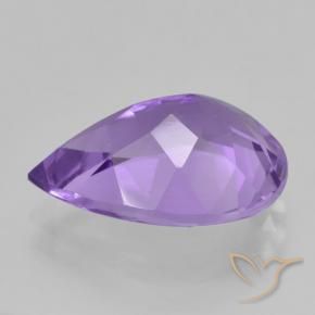 Améthyste Violet moyen naturelle En forme de poire, 4.39 ct, VVS