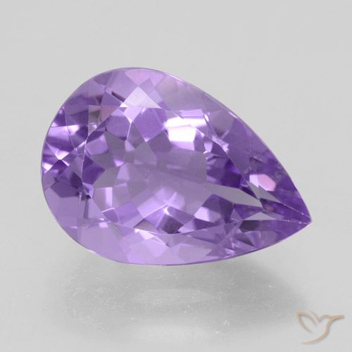 4.30ct Naturel Violet moyen Améthyste, En forme de poire, VVS