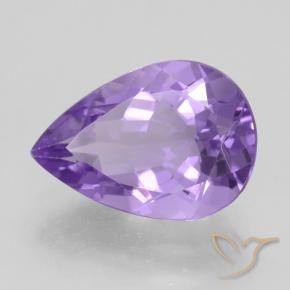 Améthyste Violet moyen naturelle En forme de poire, 4.30 ct, VVS