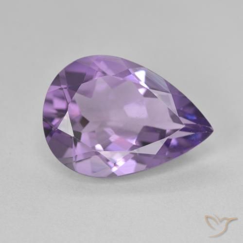 Améthyste Violet moyen naturelle En forme de poire, 4.48 ct, VVS