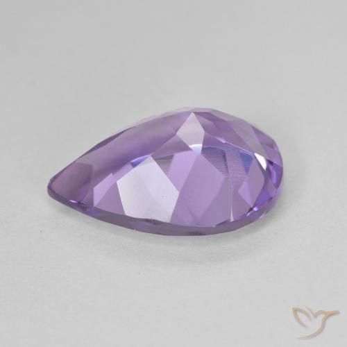 Améthyste Violet moyen naturelle En forme de poire, 4.48 ct, VVS