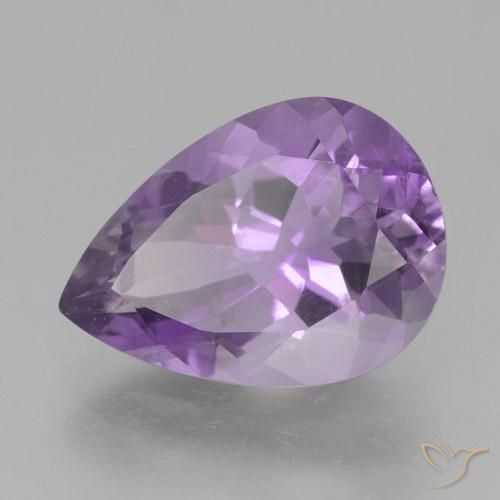 Améthyste Violet rose moyen naturelle En forme de poire, 4.63 ct, VVS