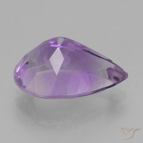 Améthyste Violet rose moyen naturelle En forme de poire, 4.63 ct, VVS