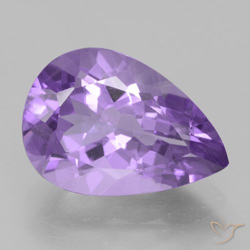 4.39ct Naturel Violet moyen Améthyste, En forme de poire, VVS