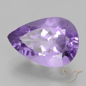 Améthyste Violet moyen naturelle En forme de poire, 4.39 ct, VVS