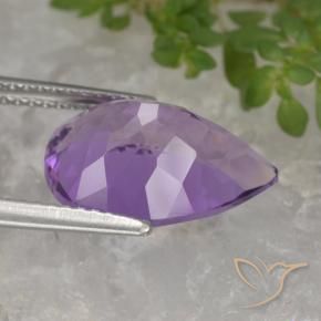 Améthyste Pourpre violacé profond naturelle En forme de poire, 4.67 ct, VVS