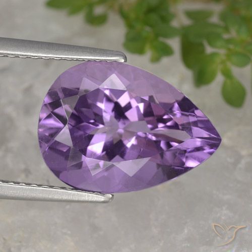 4.69ct Naturel Violet violacé Améthyste, En forme de poire, VVS