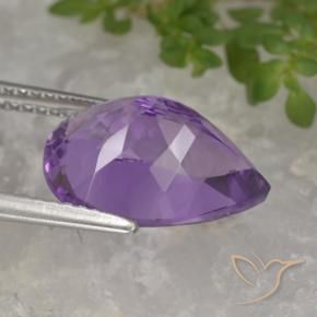 Améthyste Violet violacé naturelle En forme de poire, 4.69 ct, VVS