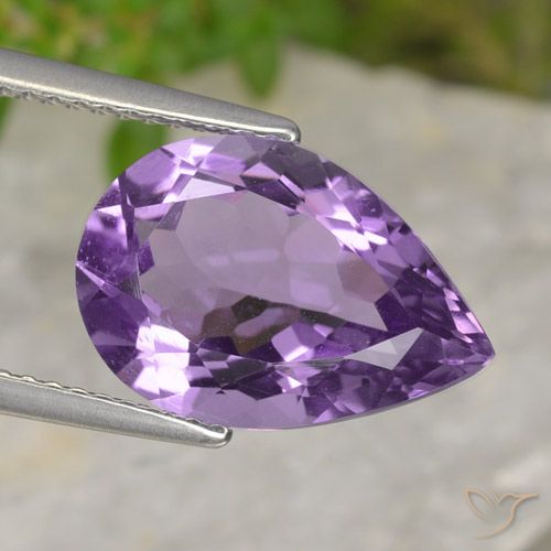 4.23ct Naturel Violet moyen Améthyste, En forme de poire, VVS