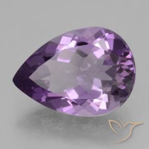 Améthyste Violet moyen naturelle En forme de poire, 4.09 ct, VVS