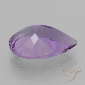 Améthyste Violet moyen naturelle En forme de poire, 4.09 ct, VVS