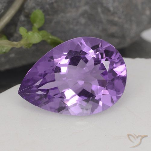 4.51ct Naturel Violet moyen Améthyste, En forme de poire, VVS
