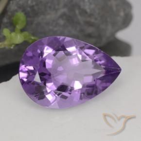 Améthyste Violet moyen naturelle En forme de poire, 4.51 ct, VVS