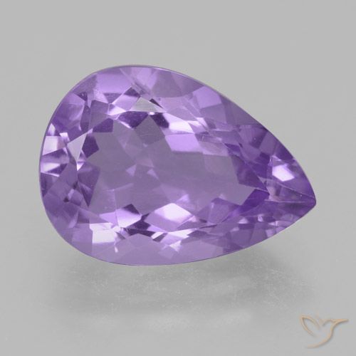 4.42ct Naturel Violet moyen Améthyste, En forme de poire, VVS