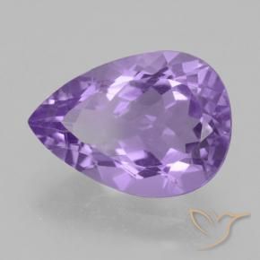 Améthyste Violet moyen naturelle En forme de poire, 4.42 ct, VVS