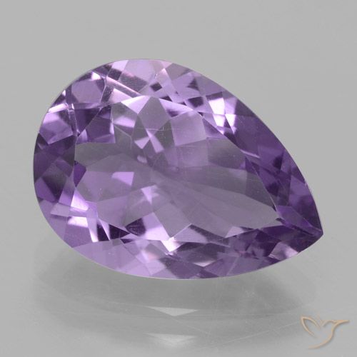 4.41ct Naturel Violet clair Améthyste, En forme de poire, VVS