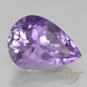 Améthyste Violet moyen naturelle En forme de poire, 4.91 ct, VVS