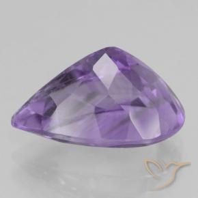Améthyste Violet moyen naturelle En forme de poire, 4.91 ct, VVS