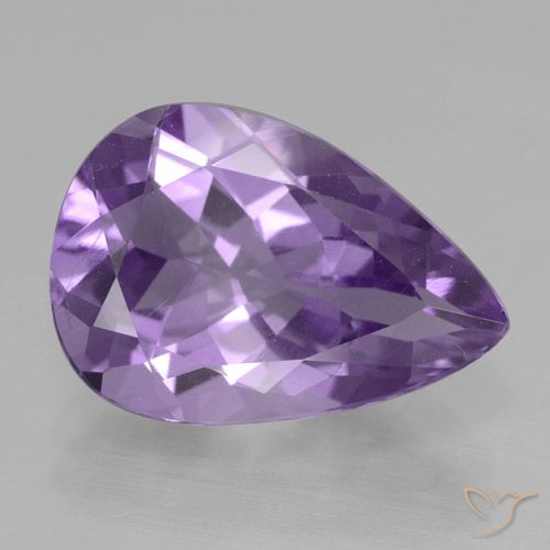 3.88ct Naturel Violet foncé Améthyste, En forme de poire, VVS
