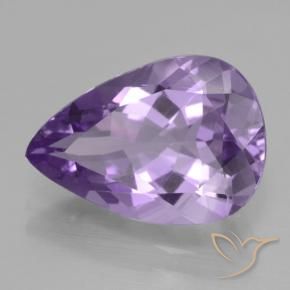 Améthyste Violet foncé naturelle En forme de poire, 3.88 ct, VVS