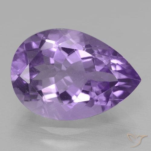 4.64ct Naturel Violet moyen Améthyste, En forme de poire, VVS