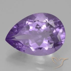 Améthyste Violet moyen naturelle En forme de poire, 4.64 ct, VVS