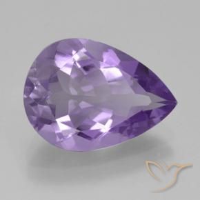 Améthyste Violet moyen naturelle En forme de poire, 4.02 ct, VVS