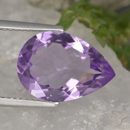 4.25ct Naturel Violet Rosâtre Améthyste, En forme de poire, VVS