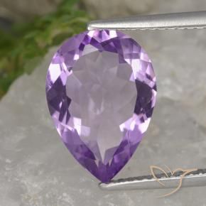 Améthyste Violet Rosâtre naturelle En forme de poire, 4.25 ct, VVS
