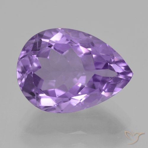 5.08ct Naturel Violet moyen-léger Améthyste, En forme de poire, VVS