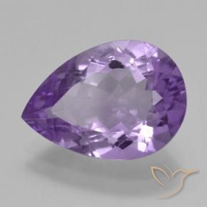 Améthyste Violet moyen naturelle En forme de poire, 4.43 ct, VVS