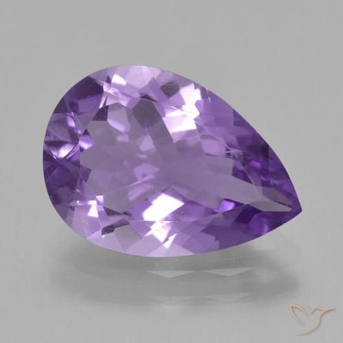 3.57ct Naturel Violet moyen Améthyste, En forme de poire, VS