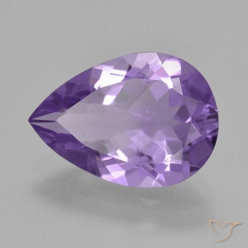 Améthyste Violet moyen naturelle En forme de poire, 3.57 ct, VS