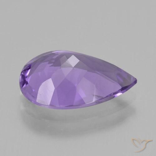 Améthyste Violet moyen naturelle En forme de poire, 3.57 ct, VS