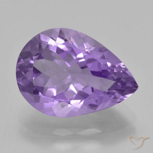 Améthyste Violet moyen naturelle En forme de poire, 4.79 ct, VVS