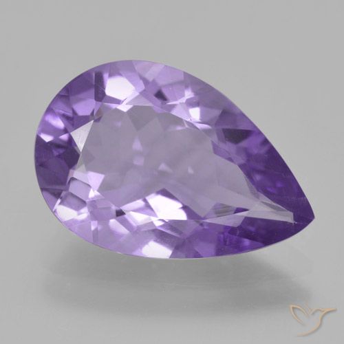 4.27ct Naturel Violet moyen Améthyste, En forme de poire, VVS