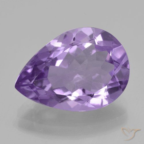 4.53ct Naturel Violet moyen Améthyste, En forme de poire, VVS