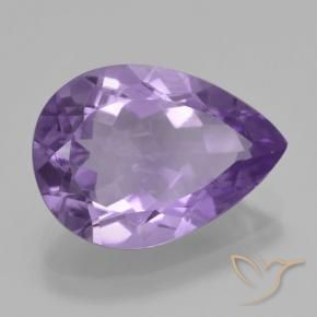Améthyste Violet moyen naturelle En forme de poire, 4.53 ct, VVS