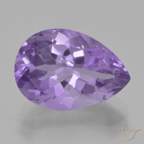 Améthyste Violet moyen naturelle En forme de poire, 5.30 ct, VS