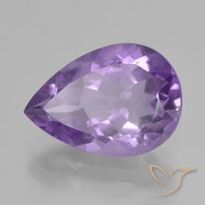 Améthyste Violet moyen naturelle En forme de poire, 4.50 ct, VVS